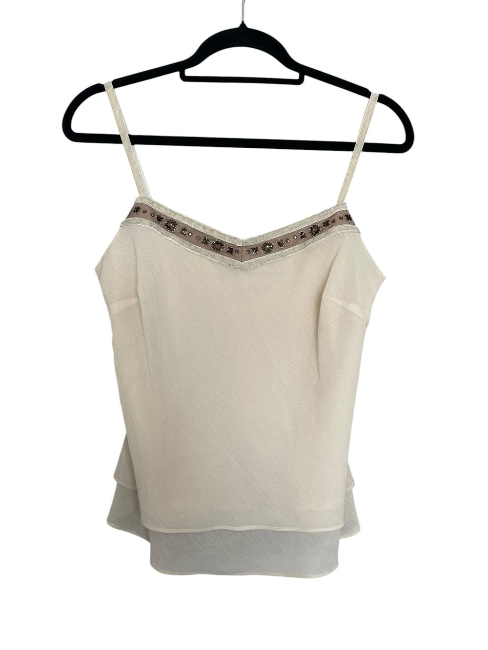 *** LISTING IS SOLD *** LOFT Cream Beaded V-Neck Camisole